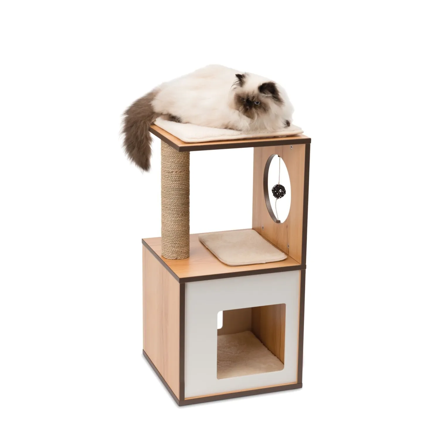 72.5 cm V-Box Cat Tree, Walnut