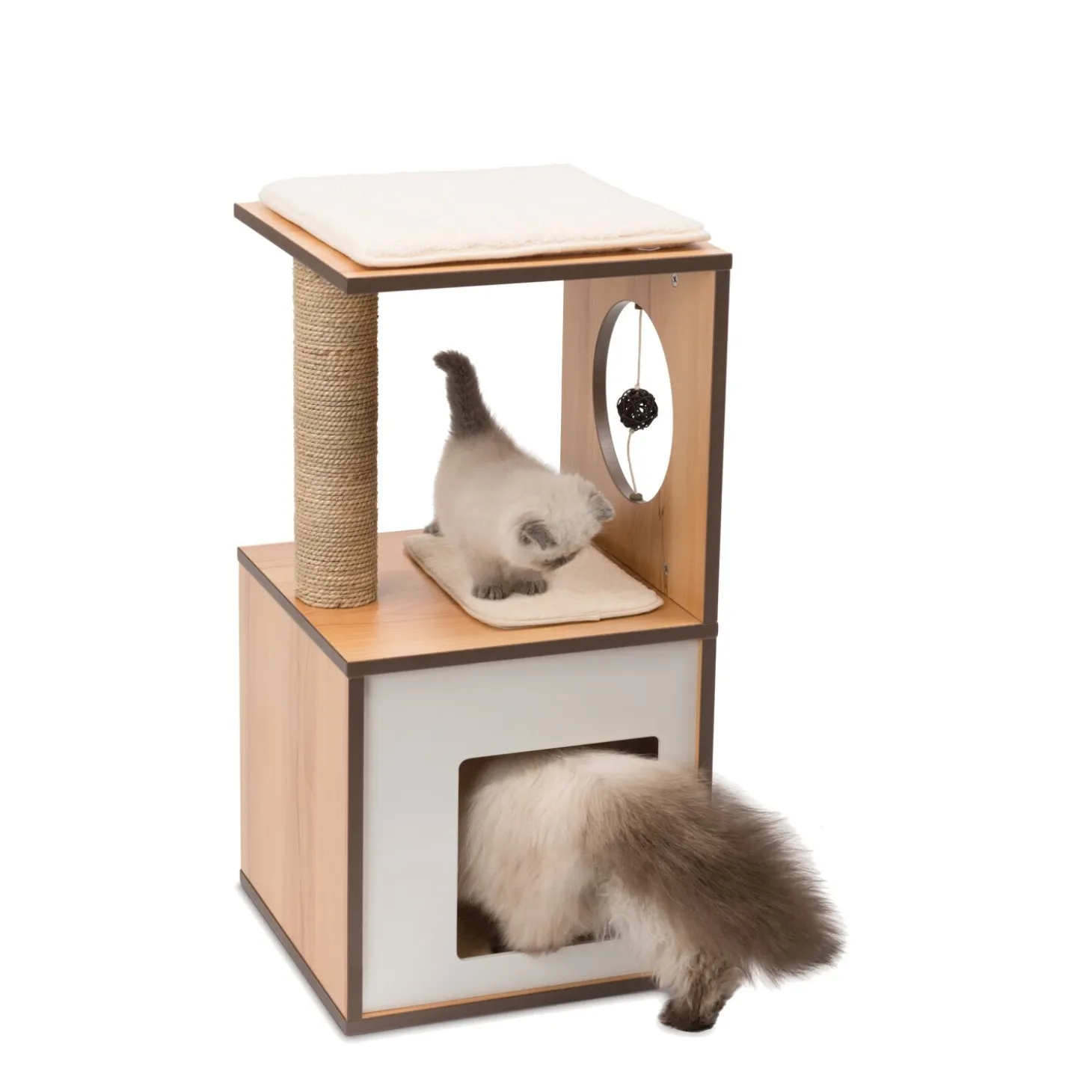 72.5 cm V-Box Cat Tree, Walnut
