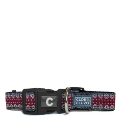 Adjustable dog collar, red flake