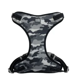 Adjustable printed mesh dog harness, camo