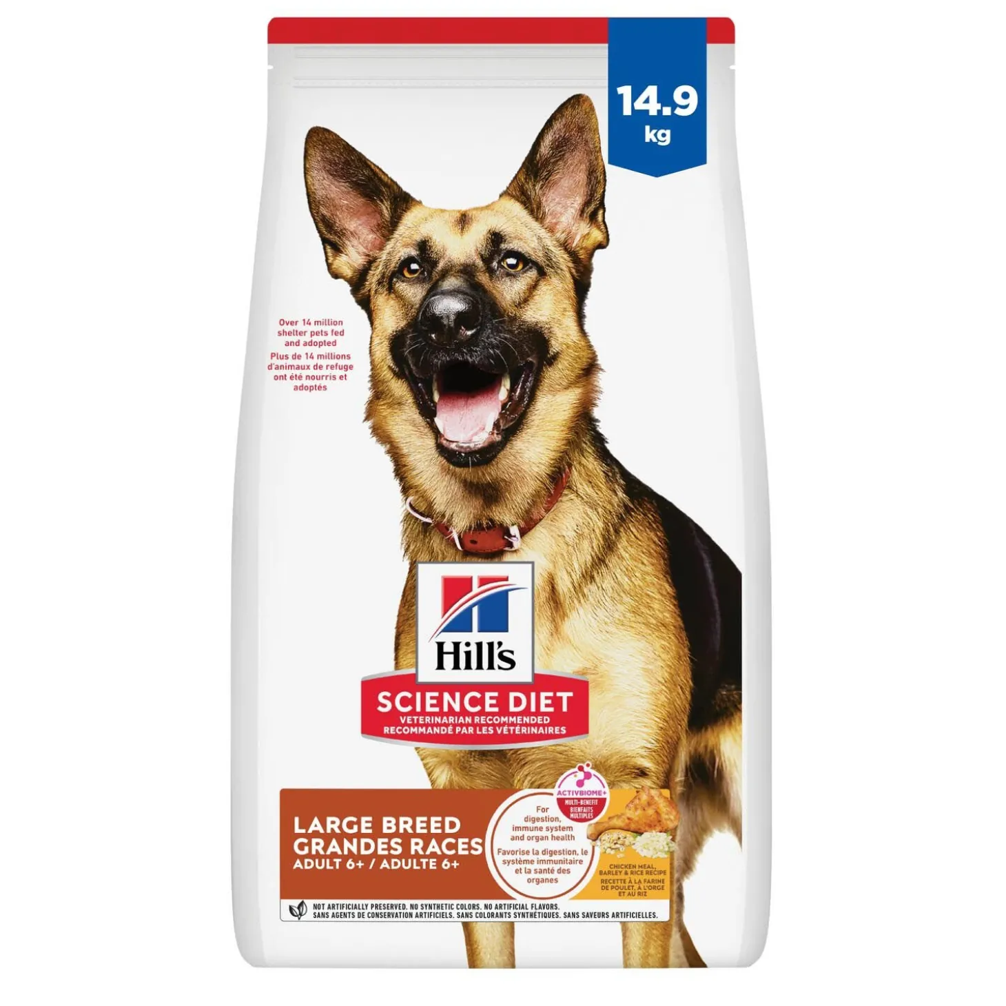 Adult 6+ Chicken Meal, Barley & Brown Rice Large Breed Dry Dog Food, 15 kg