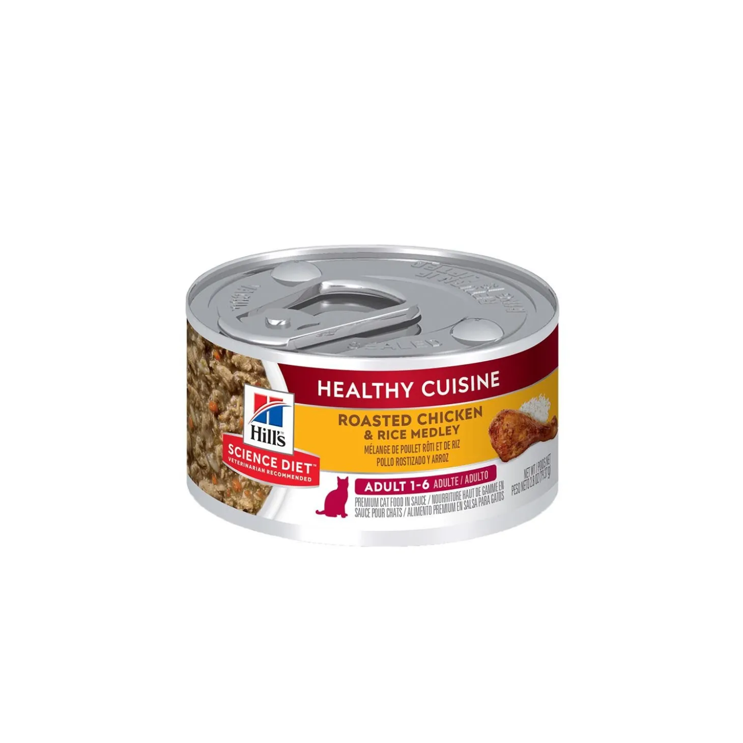 Adult Healthy Cuisine Canned Cat Food, Roasted Chicken & Rice Medley, 82 g