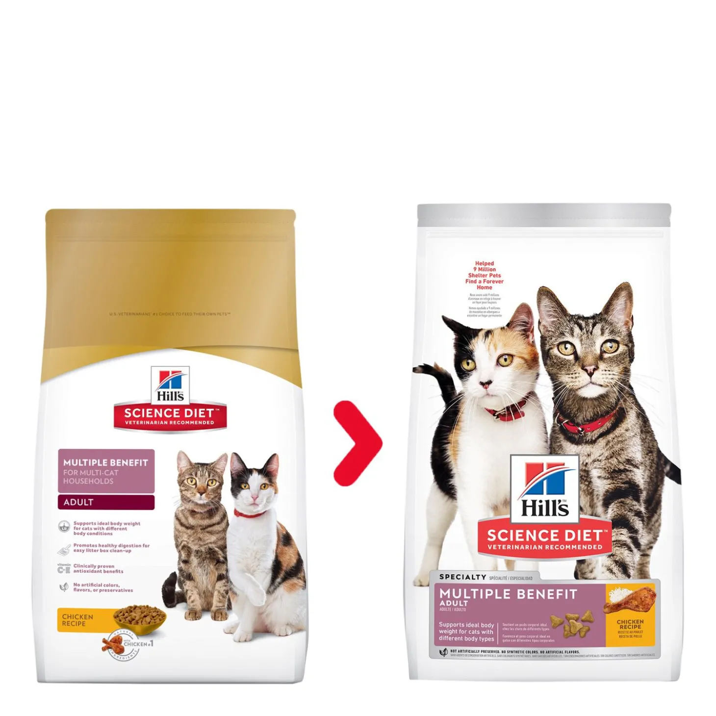 Adult Multiple Benefit Chicken Dry Cat Food, 7.03 kg