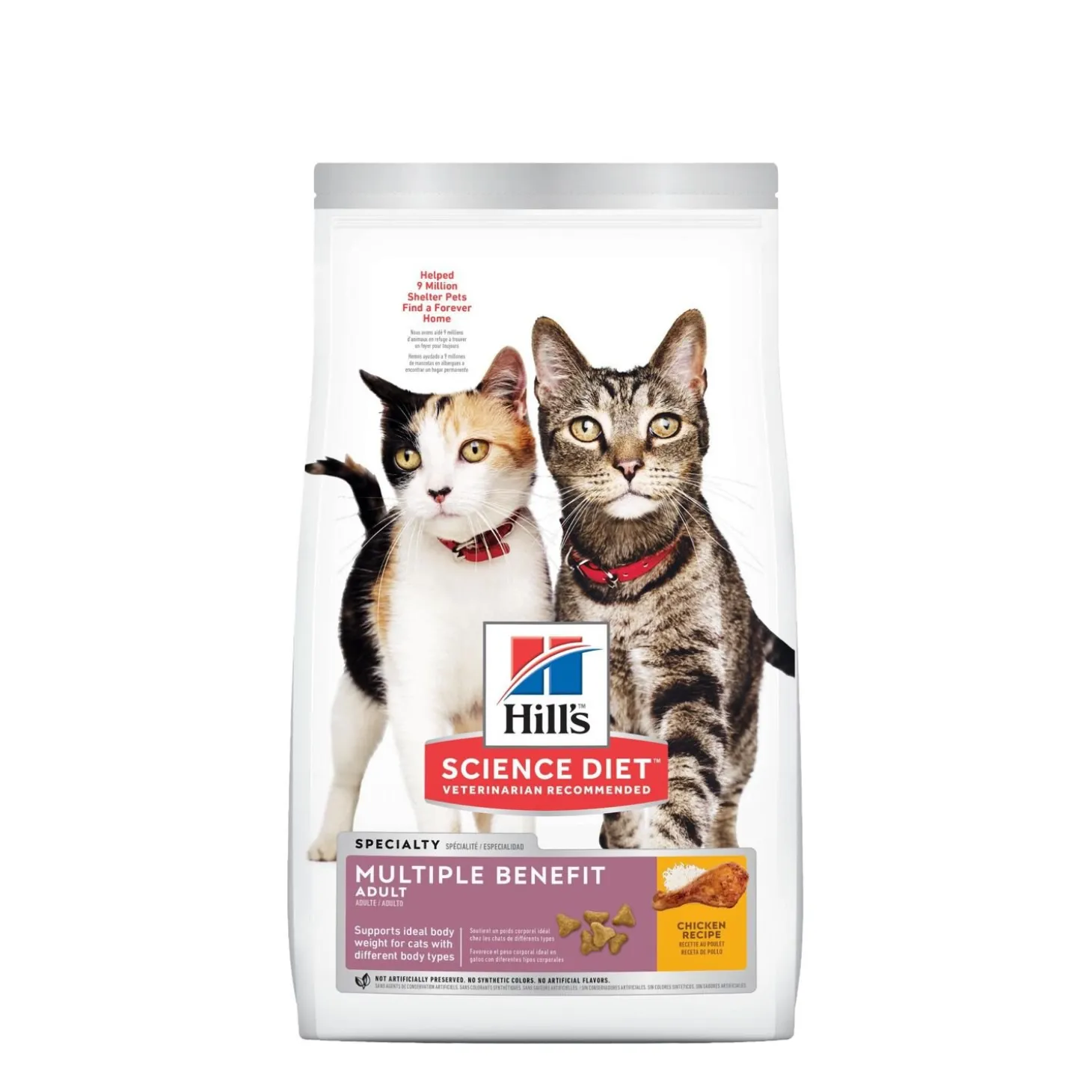 Adult Multiple Benefit Chicken Dry Cat Food, 3.18 kg