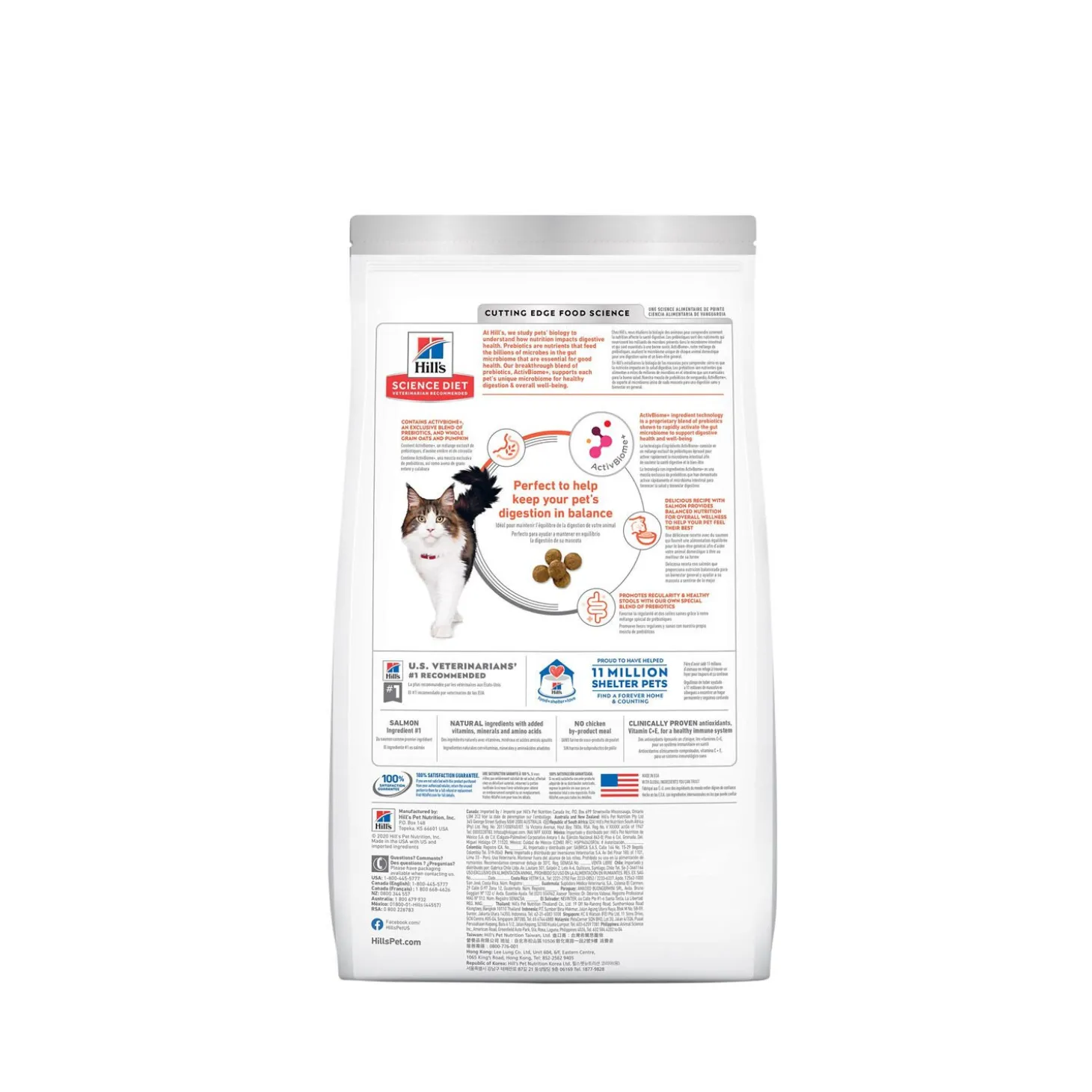 Adult Perfect Digestion Salmon, Brown Rice, and Whole Oats Dry Cat Food, 5.89 kg