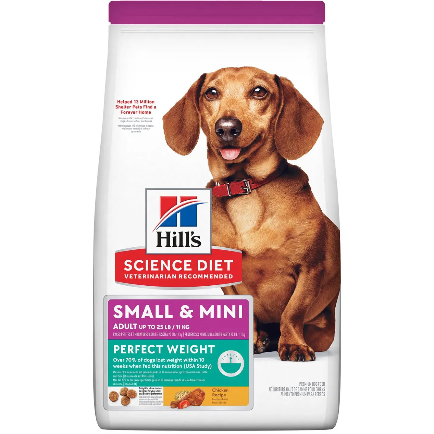 Adult Perfect Weight Small & Mini Chicken Recipe Dry Dog Food, 1.8 kg