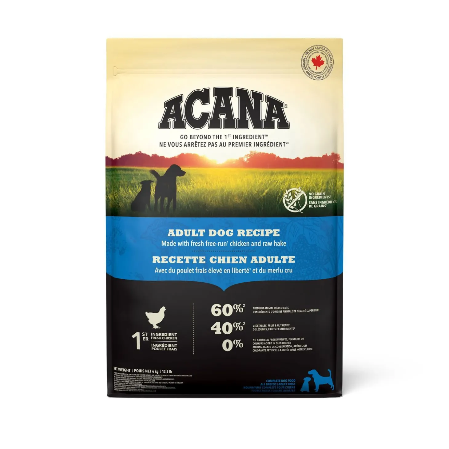 Adult Run-free Chicken and Raw Hake Recipe for Dogs, 6 kg