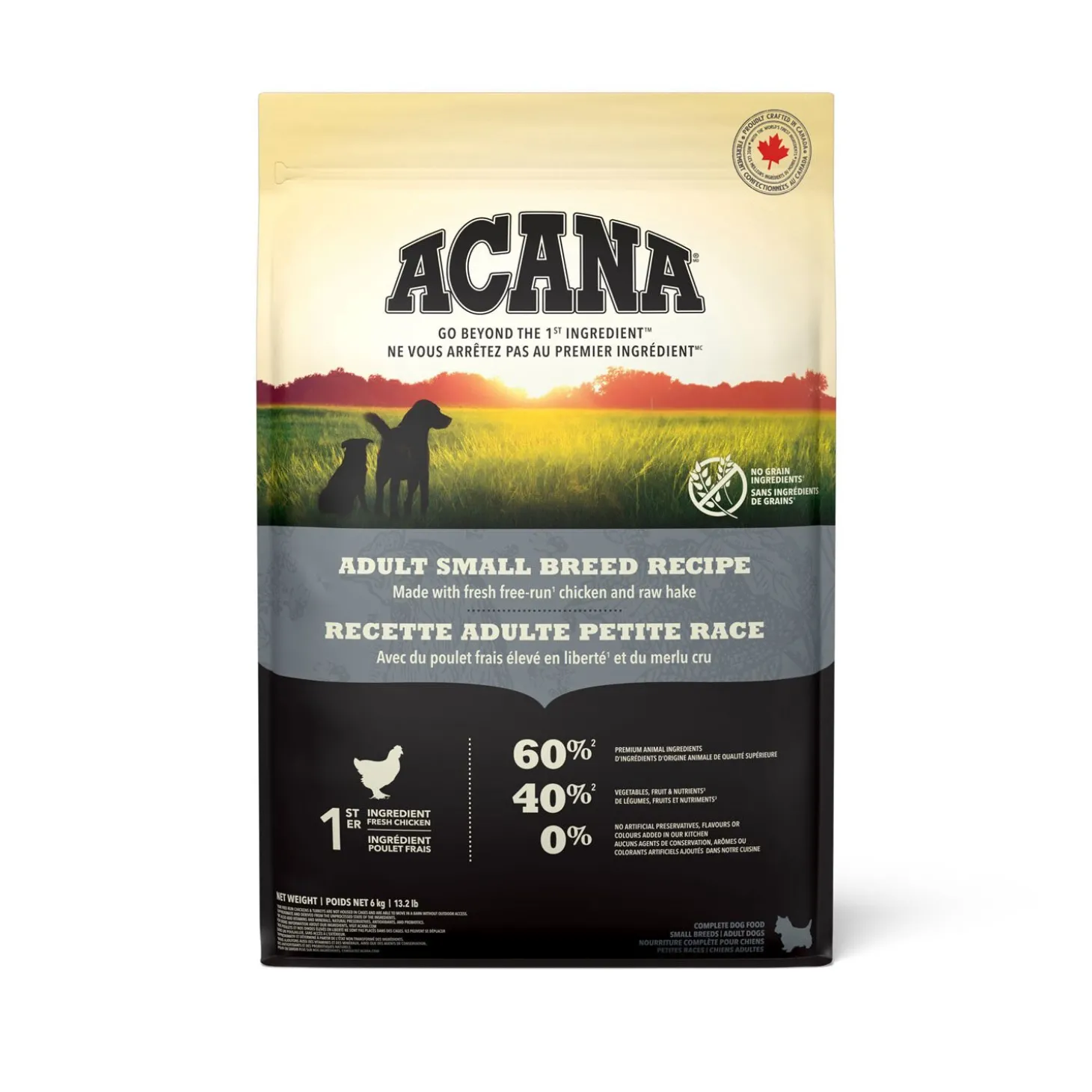Adult Small Breed Run-free Chicken and Raw Hake Recipe for Dogs, 6 kg