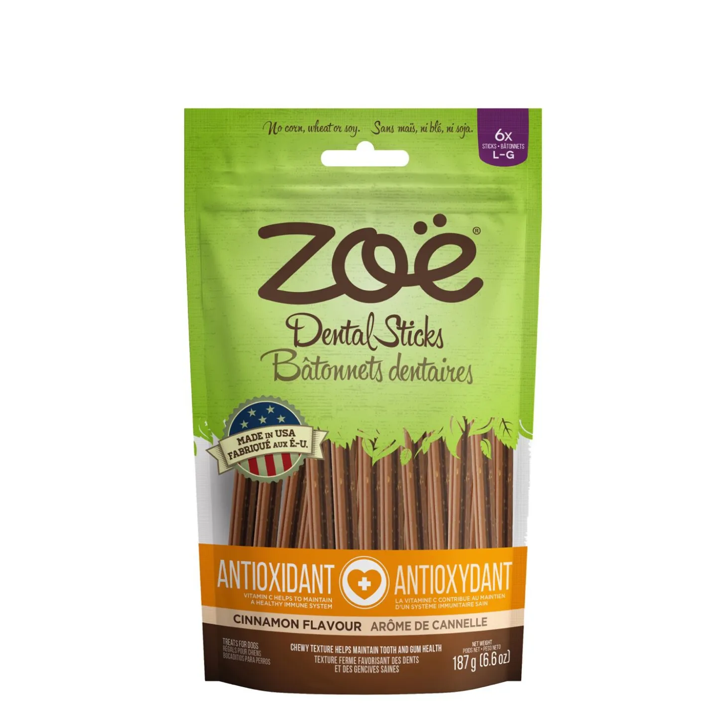 Antioxidant Dental Sticks for Dogs, cinnamon