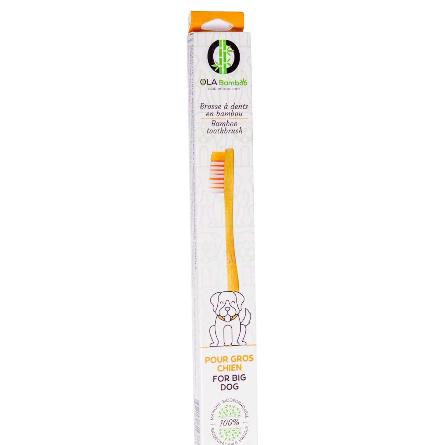 Bamboo toothbrush for big dog