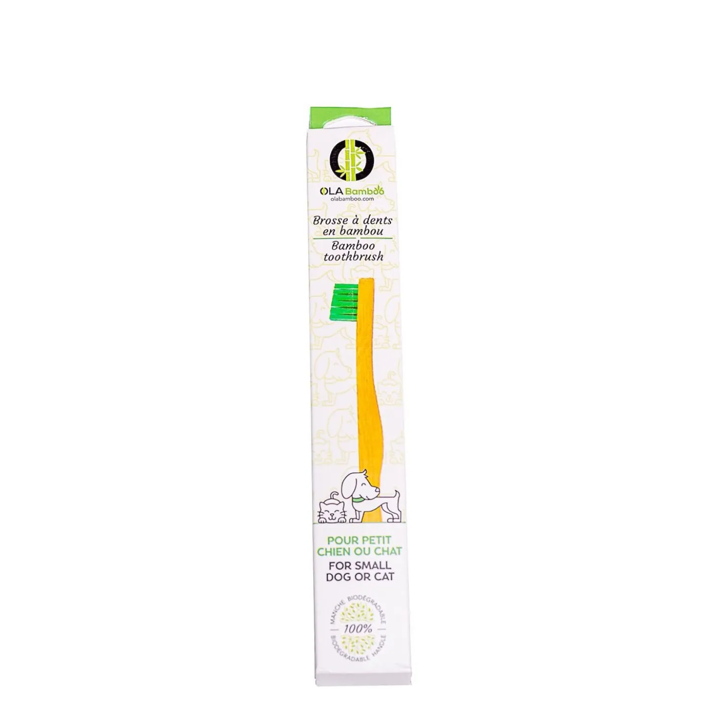 Bamboo toothbrush for small dog or cat
