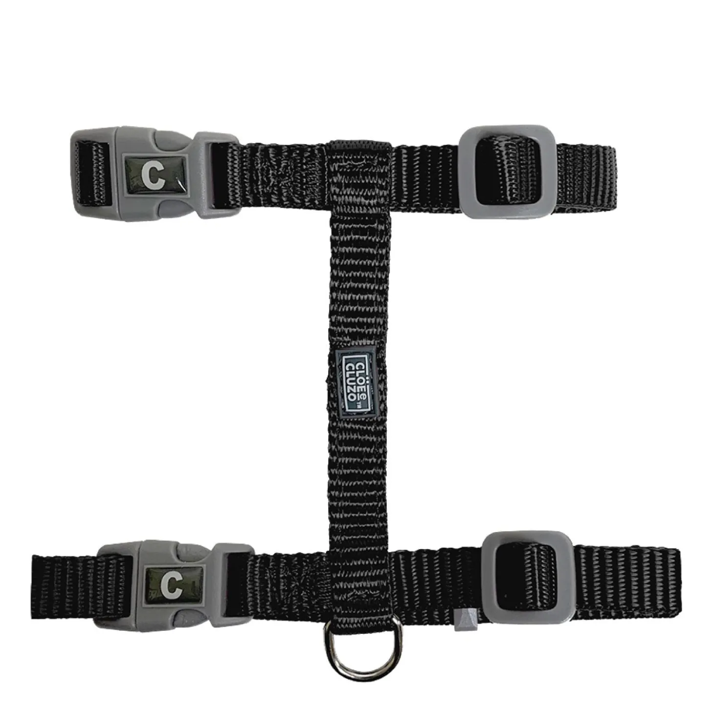 Black adjustable cat harness