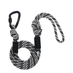 Black and White Big Carabiner Leash, 60"