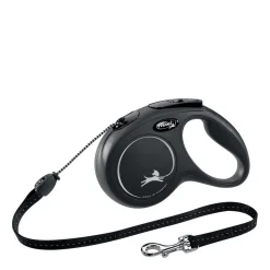 Black "Classic" cord retractable leash, 5m