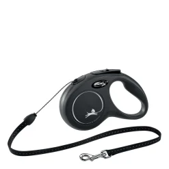 Black "Classic" cord retractable leash, 5m