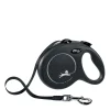 Black "Classic" tape retractable leash, 5m
