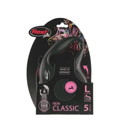 Black "Classic" tape retractable leash, 5m
