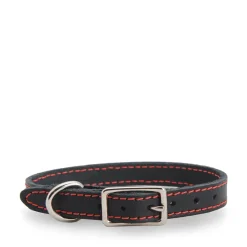 Black stitched leather collar