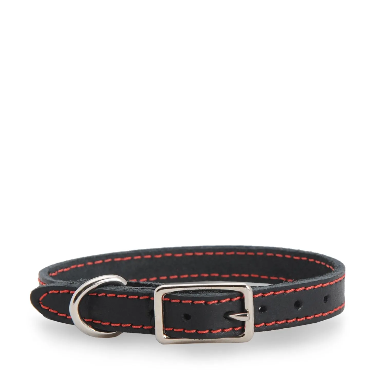 Black stitched leather collar