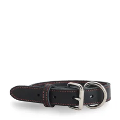 Black stitched leather collar