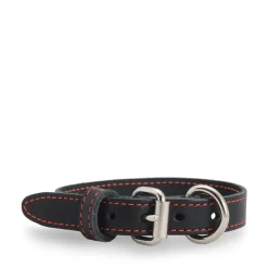 Black stitched leather collar