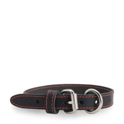 Black stitched leather collar