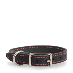Black stitched leather collar