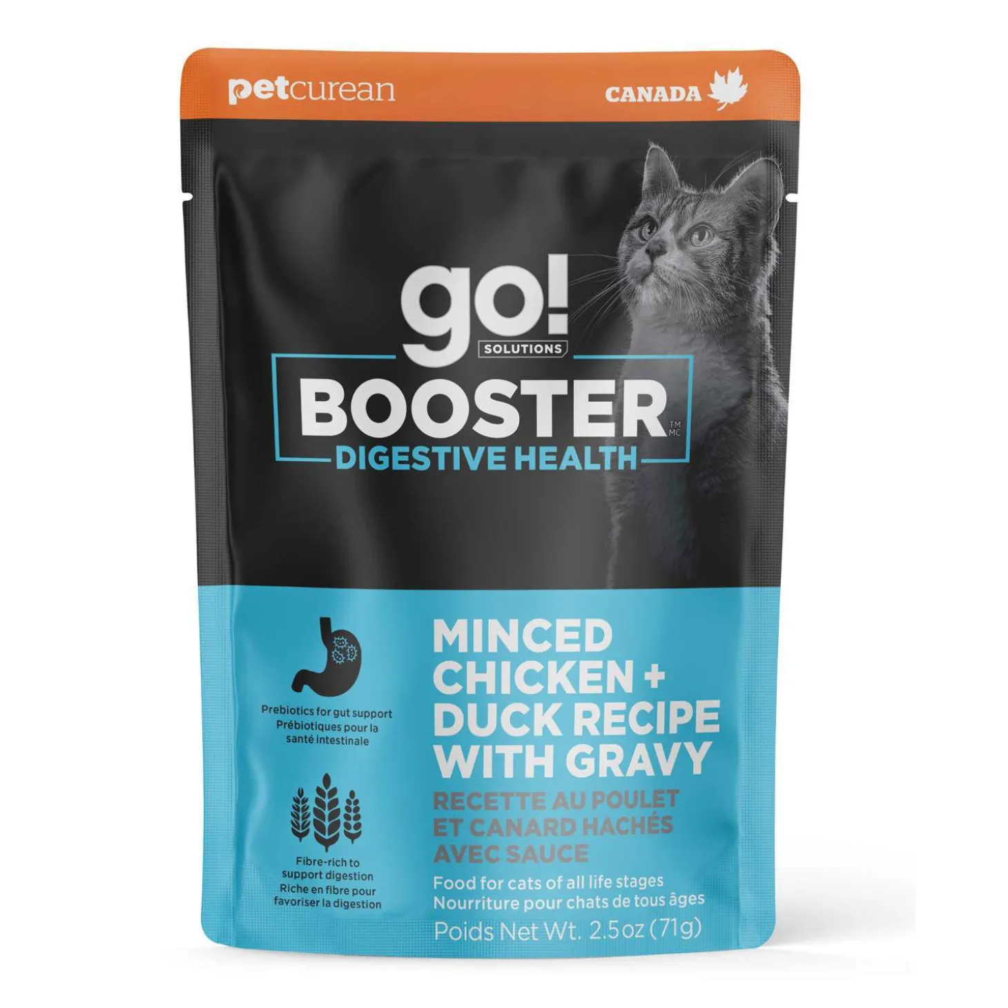 Booster Digestive Health Minced Chicken and Duck with Gravy for Cats, 71 g