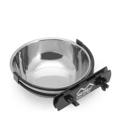 Bowl with stainless steel support for dog's crate