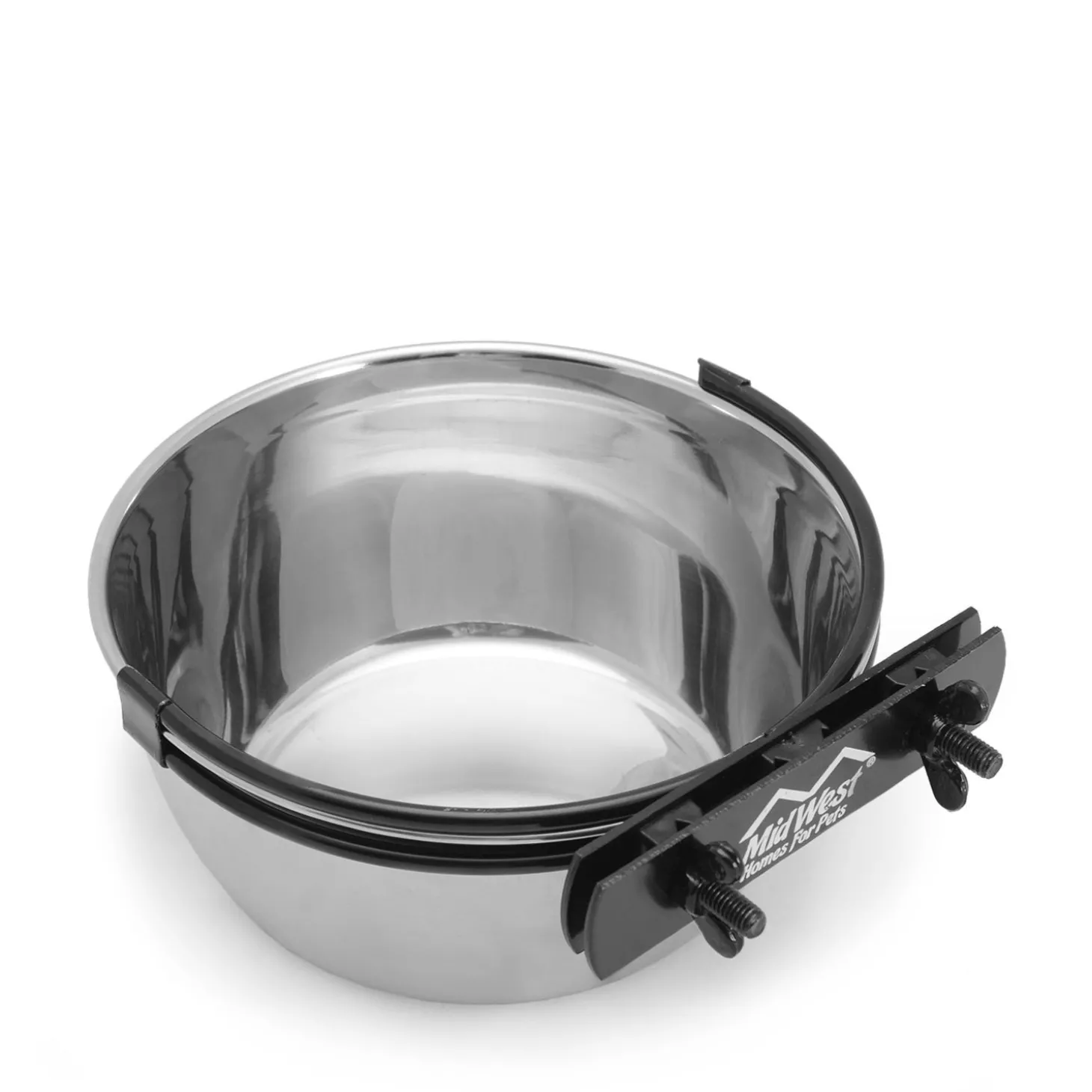 Bowl with stainless steel support for dog's crate