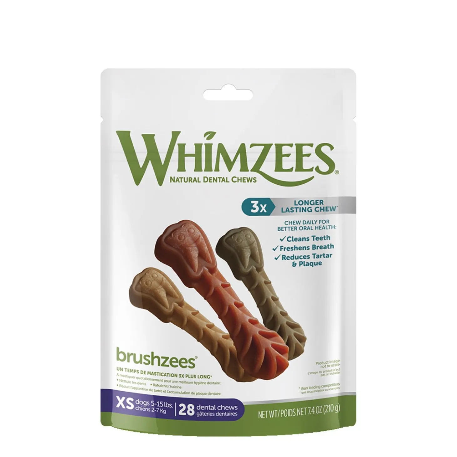 Brushzees Dog Daily Dental Treats, Extra Small