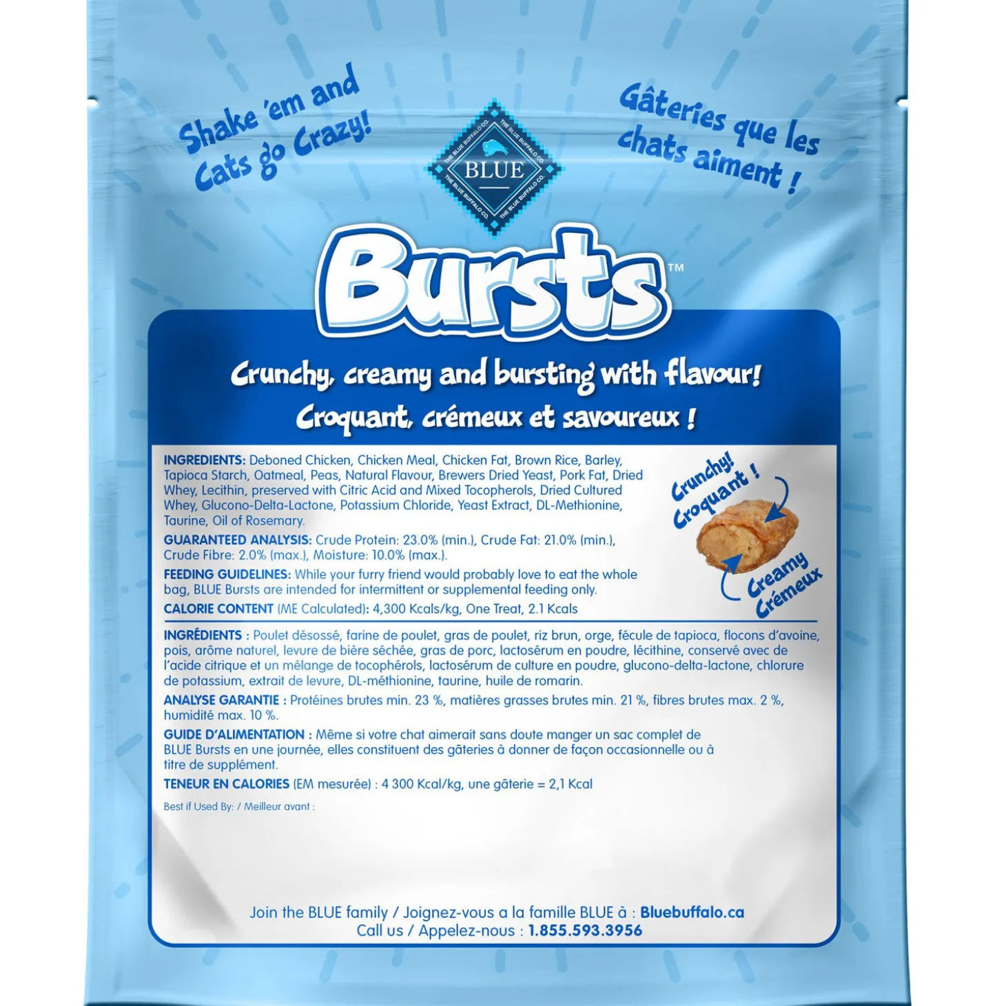 Bursts filled cat treats, chicken