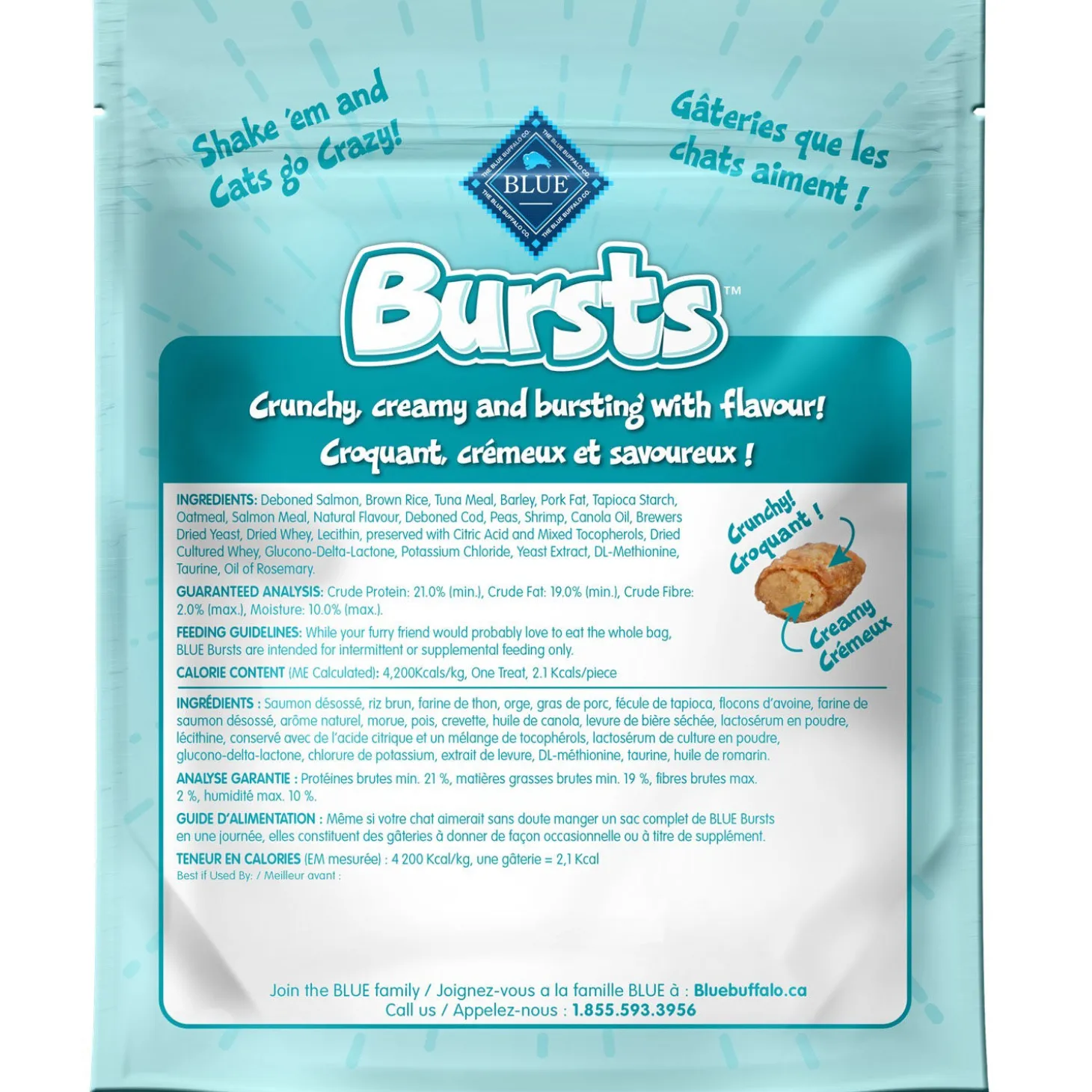 Bursts filled cat treats, seafood