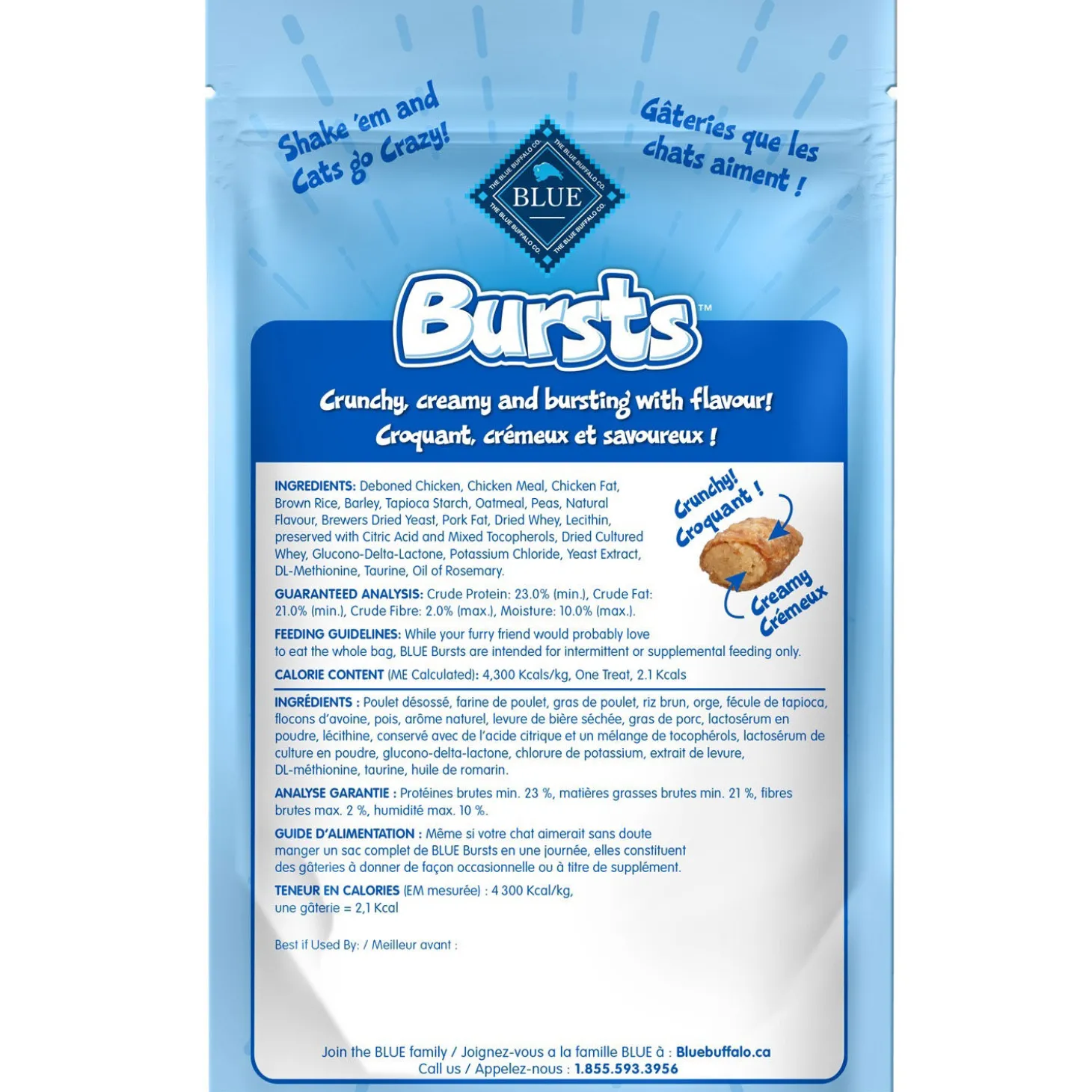 Bursts filled cat treats, chicken