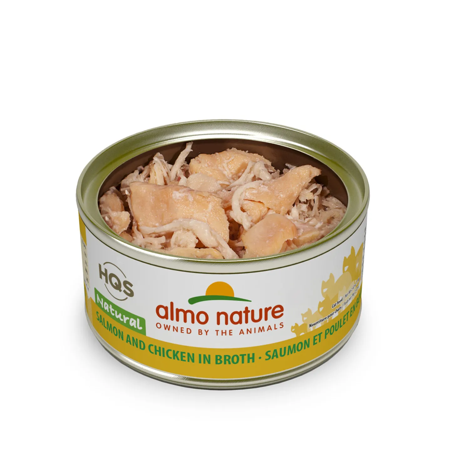 Canned chicken and salmon for adult cats