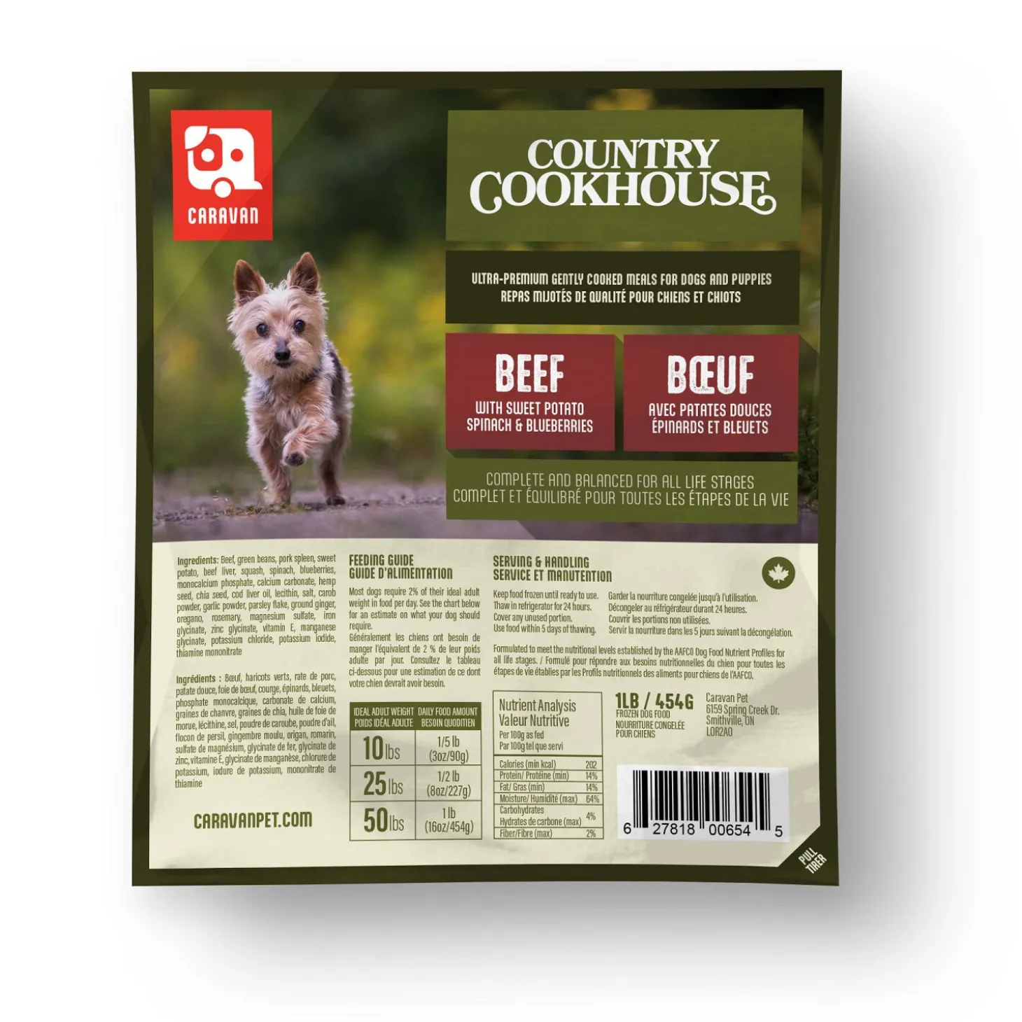 Caravan Country Cookhouse Beef Cooked Meal for Dogs