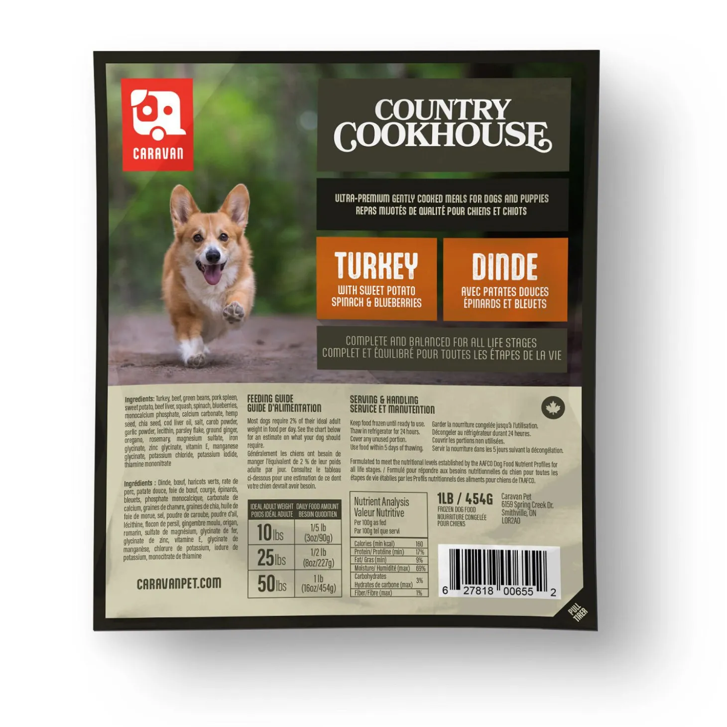 Caravan Country Cookhouse Turkey Cooked Meal for Dogs
