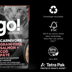 Carnivore Salmon and Cod Pâté for Cats, 182 g