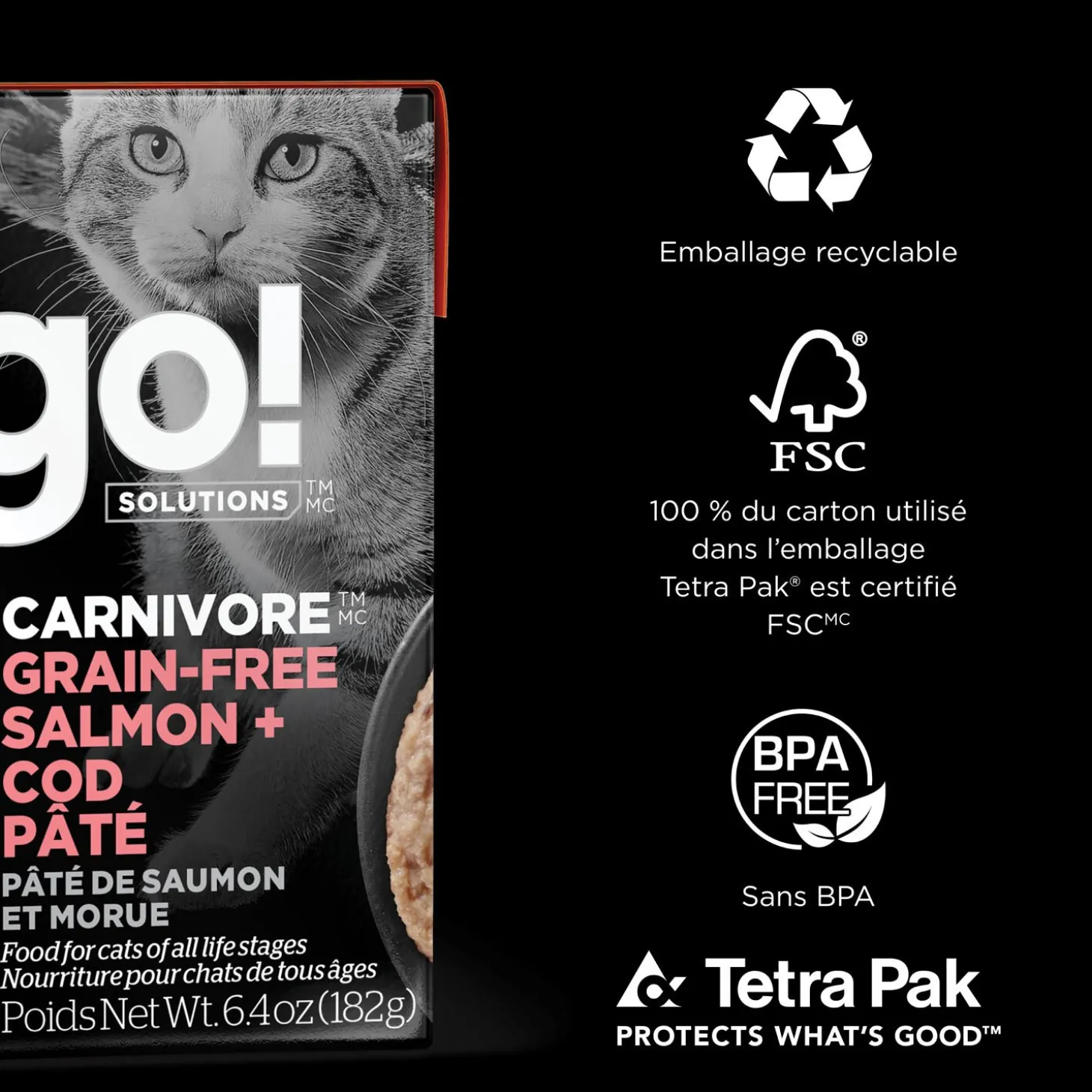 Carnivore Salmon and Cod Pâté for Cats, 182 g