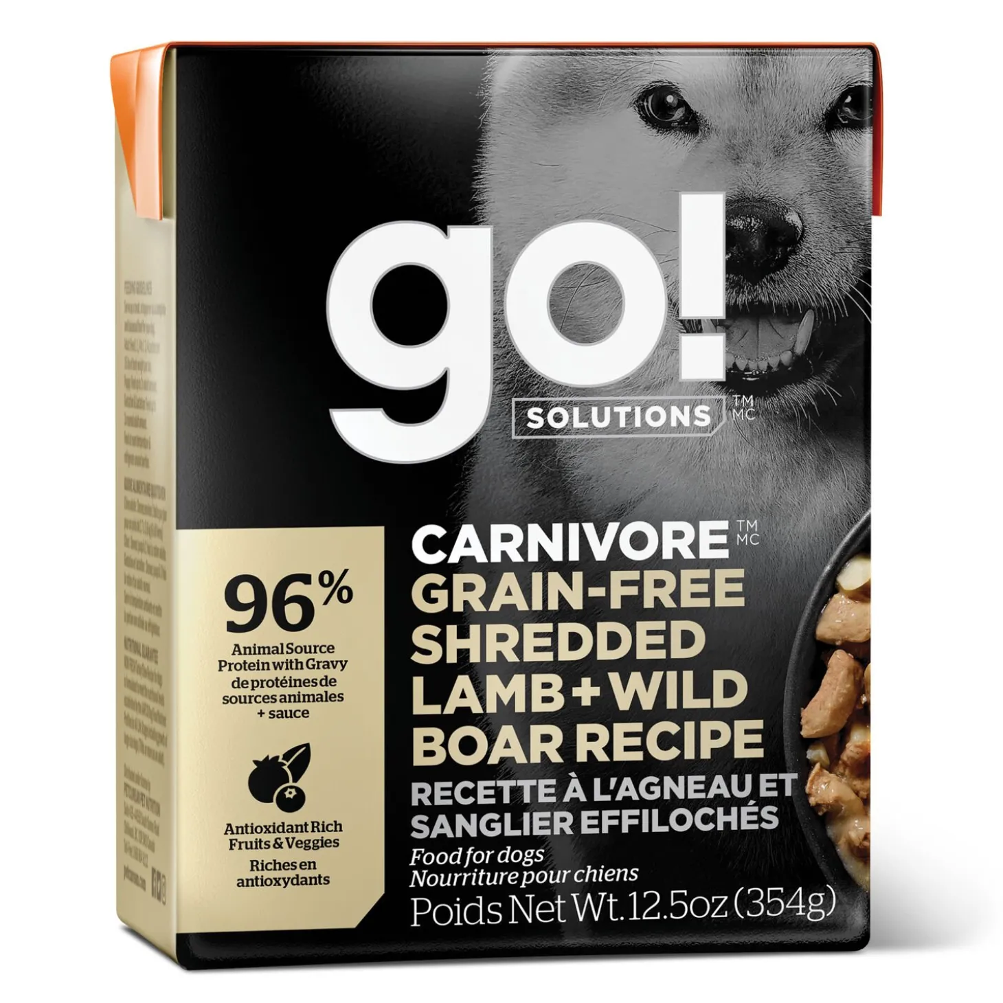 Carnivore Shredded Lamb and Wild Boar Recipe for Dogs, 354 g