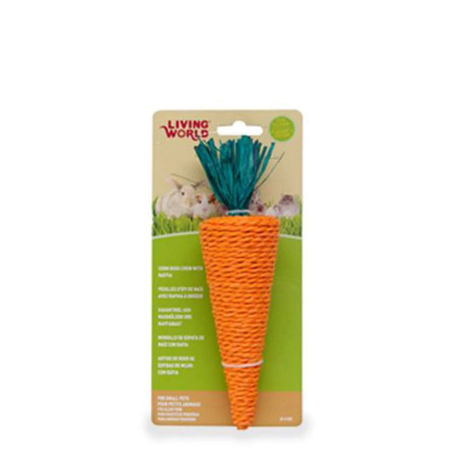 Carrot corn husk chew toy for rodents