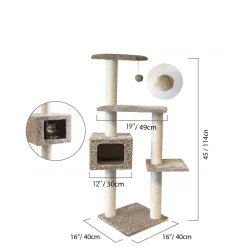 Casablanca Three Tiered Cat Tree with Scratching Post