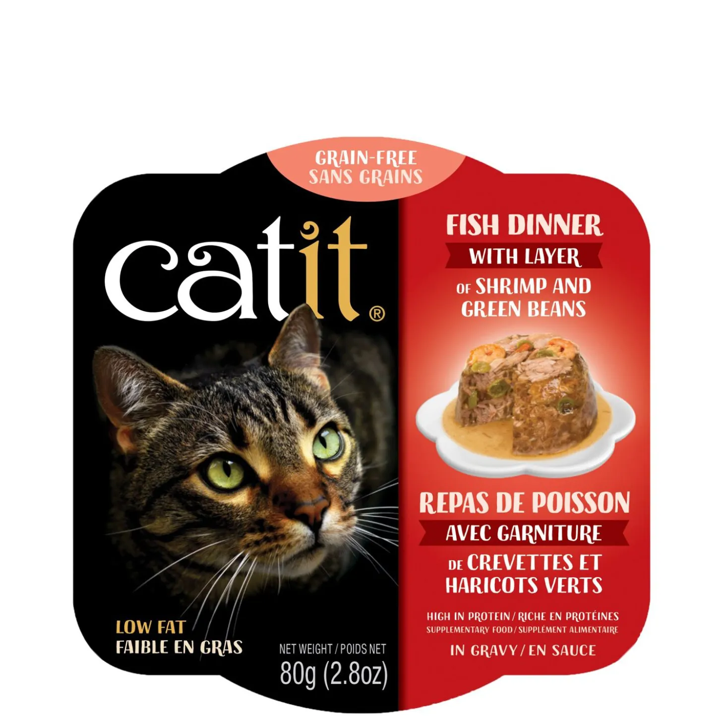 Cat Dinner, Fish, Shrimps & Green Beans