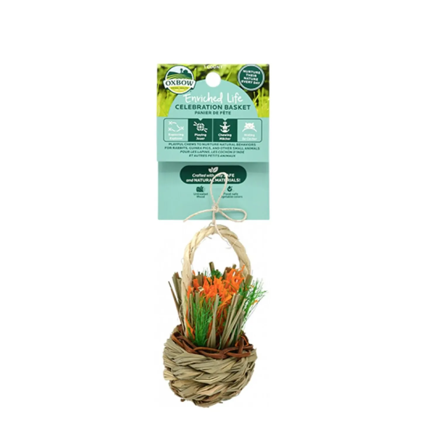 Chew toy for rodents, celebration basket