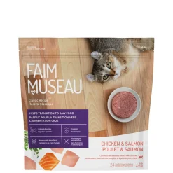 Chicken and salmon raw cat food