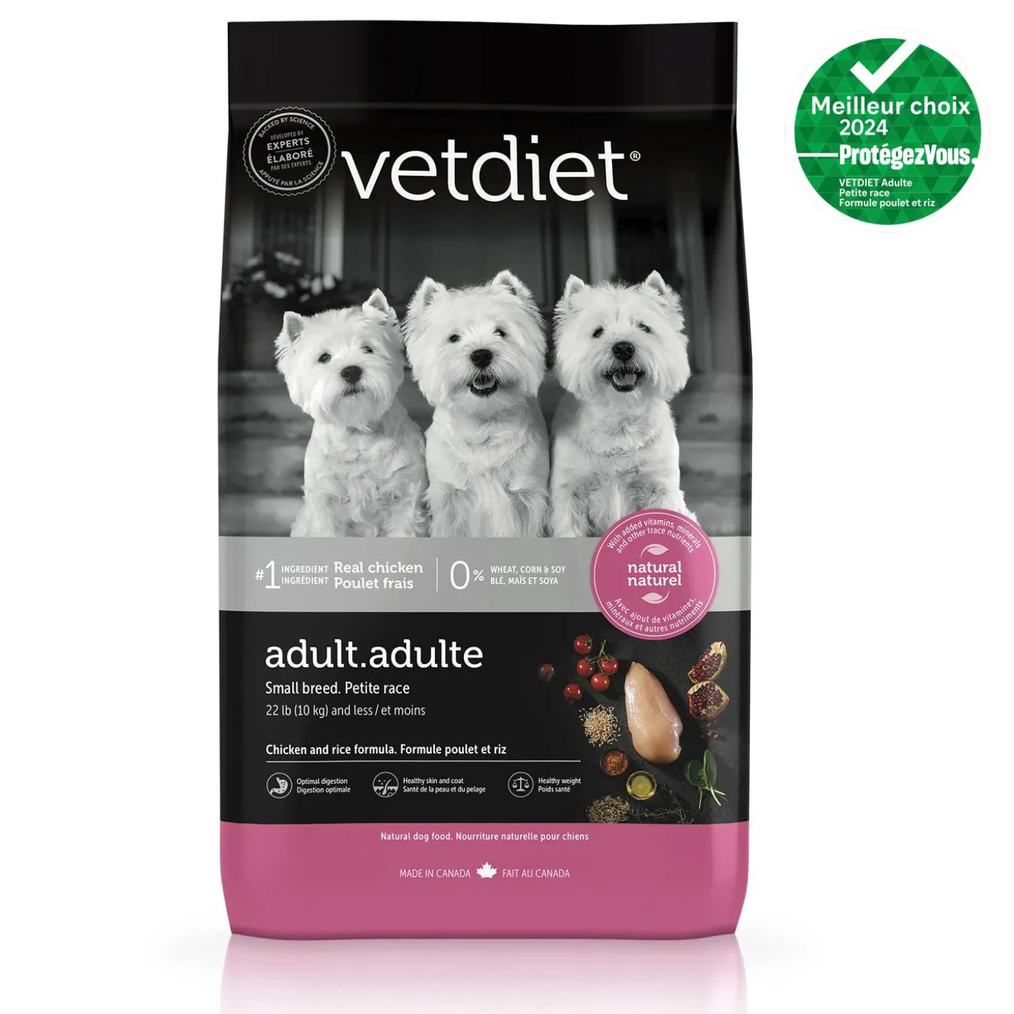 Chicken dry food for small breed adult dog
