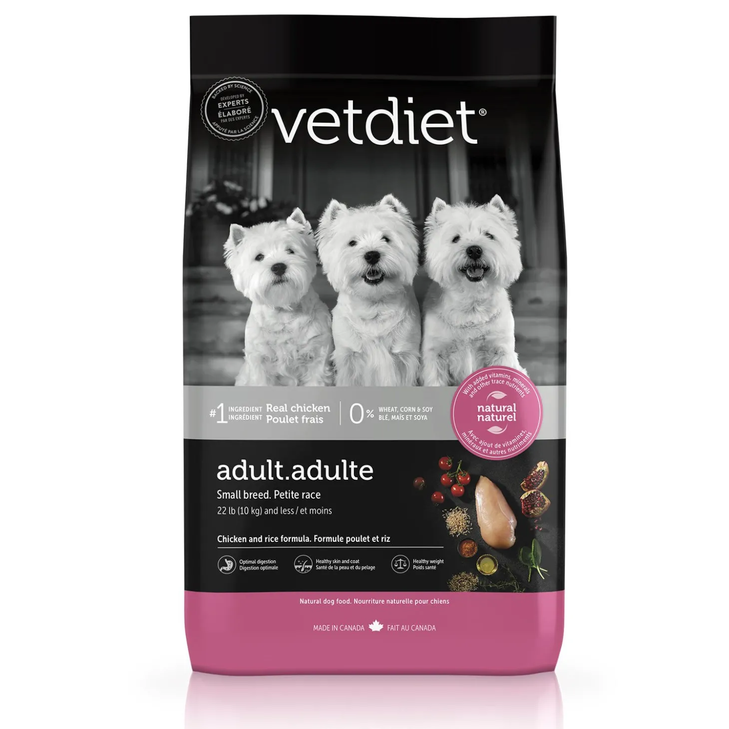 Chicken dry food for small breed adult dog