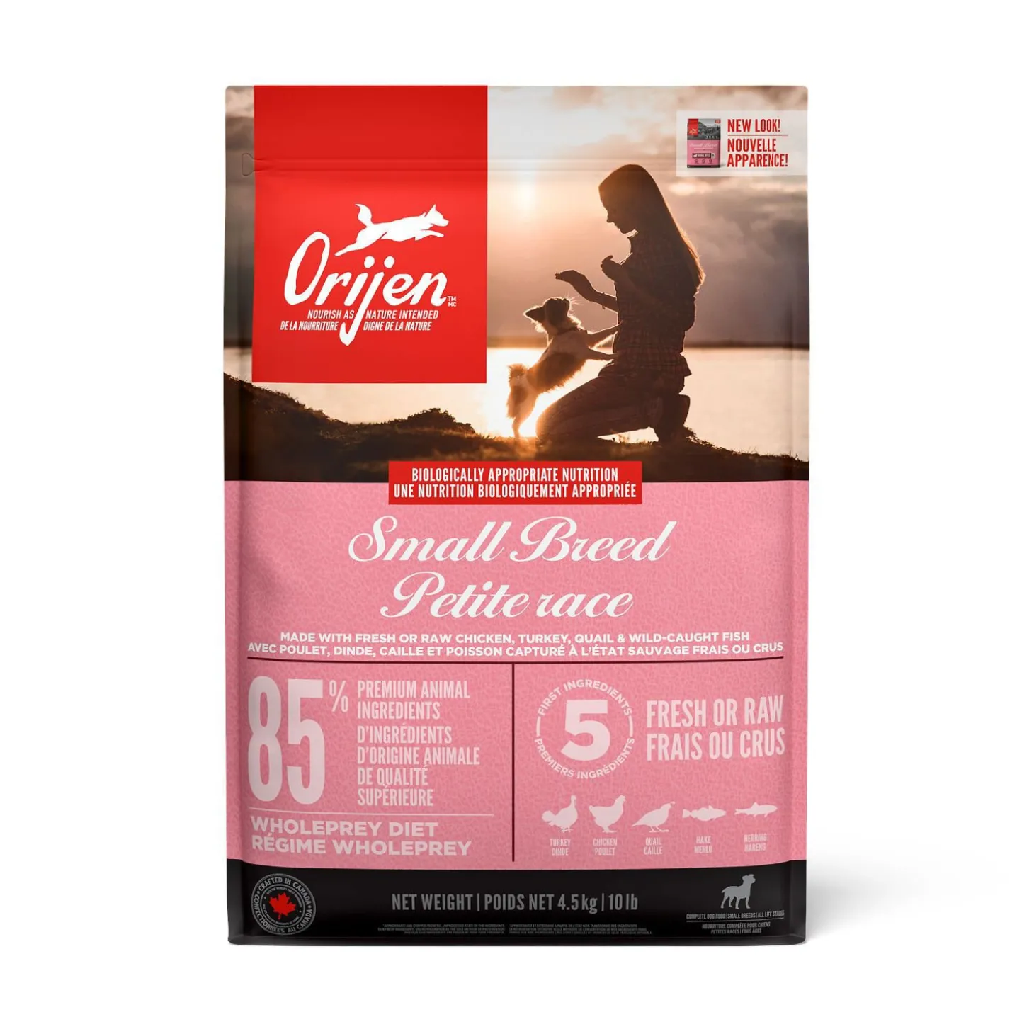Chicken, Turkey, Quail and Wild-Caught Fish Dry Food for Small Breed Dogs, 4.5 kg