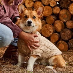 Chunky Cable Knit Turtleneck Chalet Sweater for Dogs