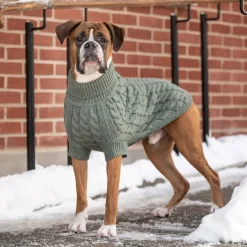 Chunky Cable Knit Turtleneck Chalet Sweater for Dogs